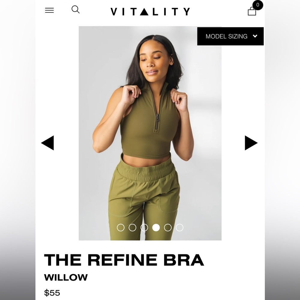 Vitality The Refine Bra in Willow - Fits like Size Small